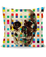 White Skull Couch Pillow