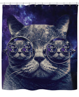 Hipster Cat Shower Curtain