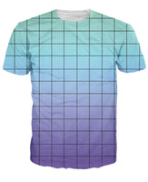 Blue Purple Grid T-Shirt
