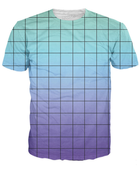 Blue Purple Grid T-Shirt