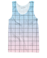 Blue Pink Grid Tank Top