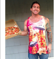 Bacon Pizza Space Cats Tank Top