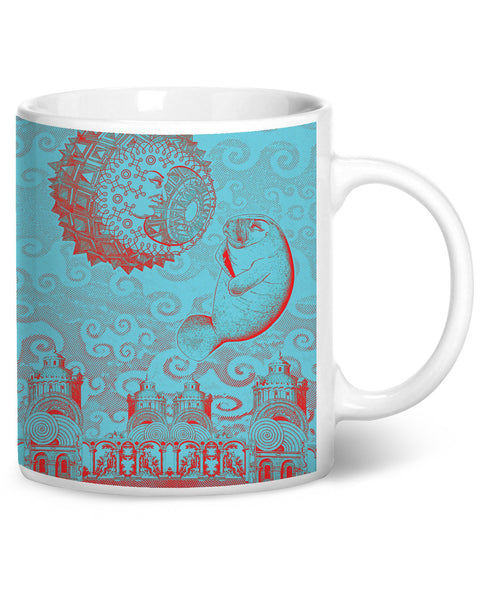 Moon and Manatee Coffee Mug