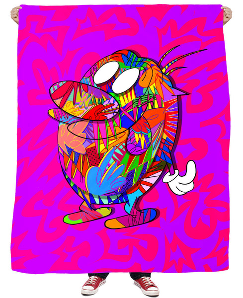 Stimpy Fleece Blanket